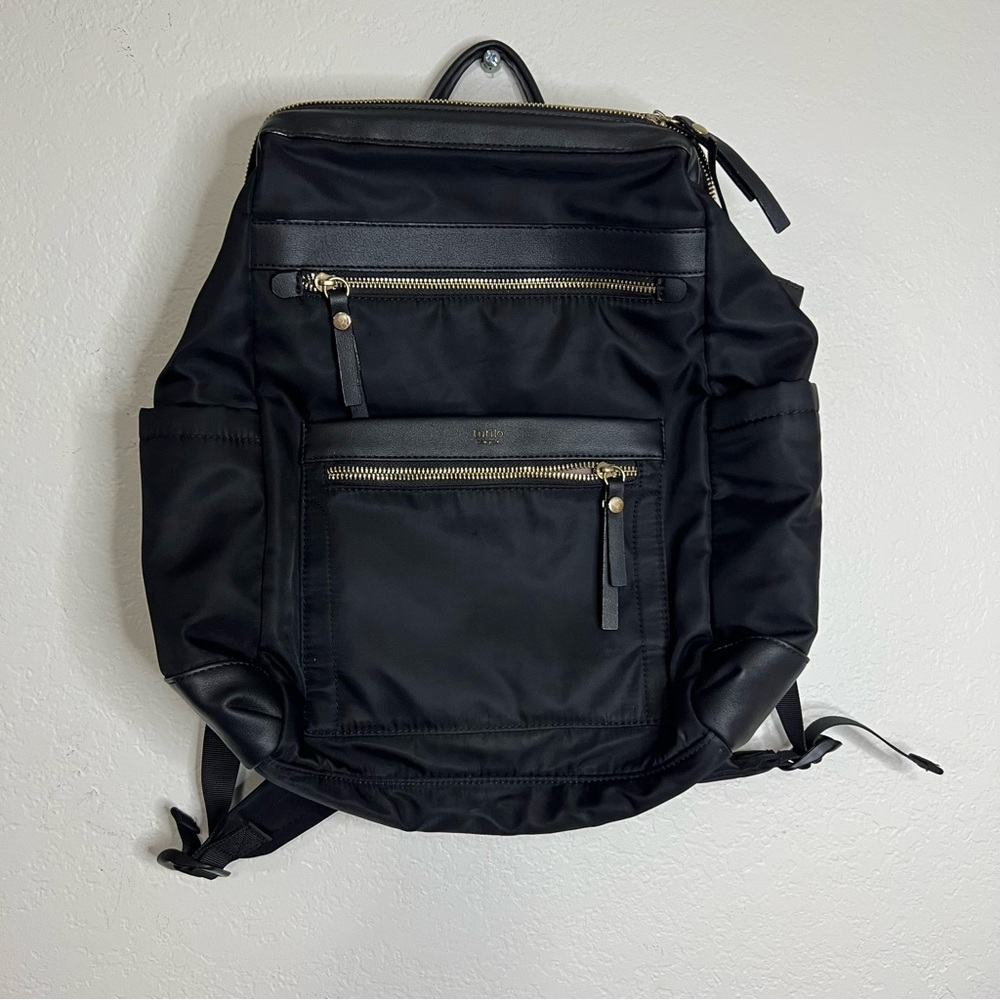 Tutilo New York Boost Black Nylon Leather‎ Backpack School Laptop Bag Travel